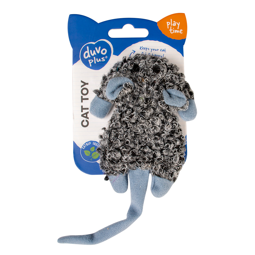 Duvo Cat Toy Cushy Crackle Mouse Grey