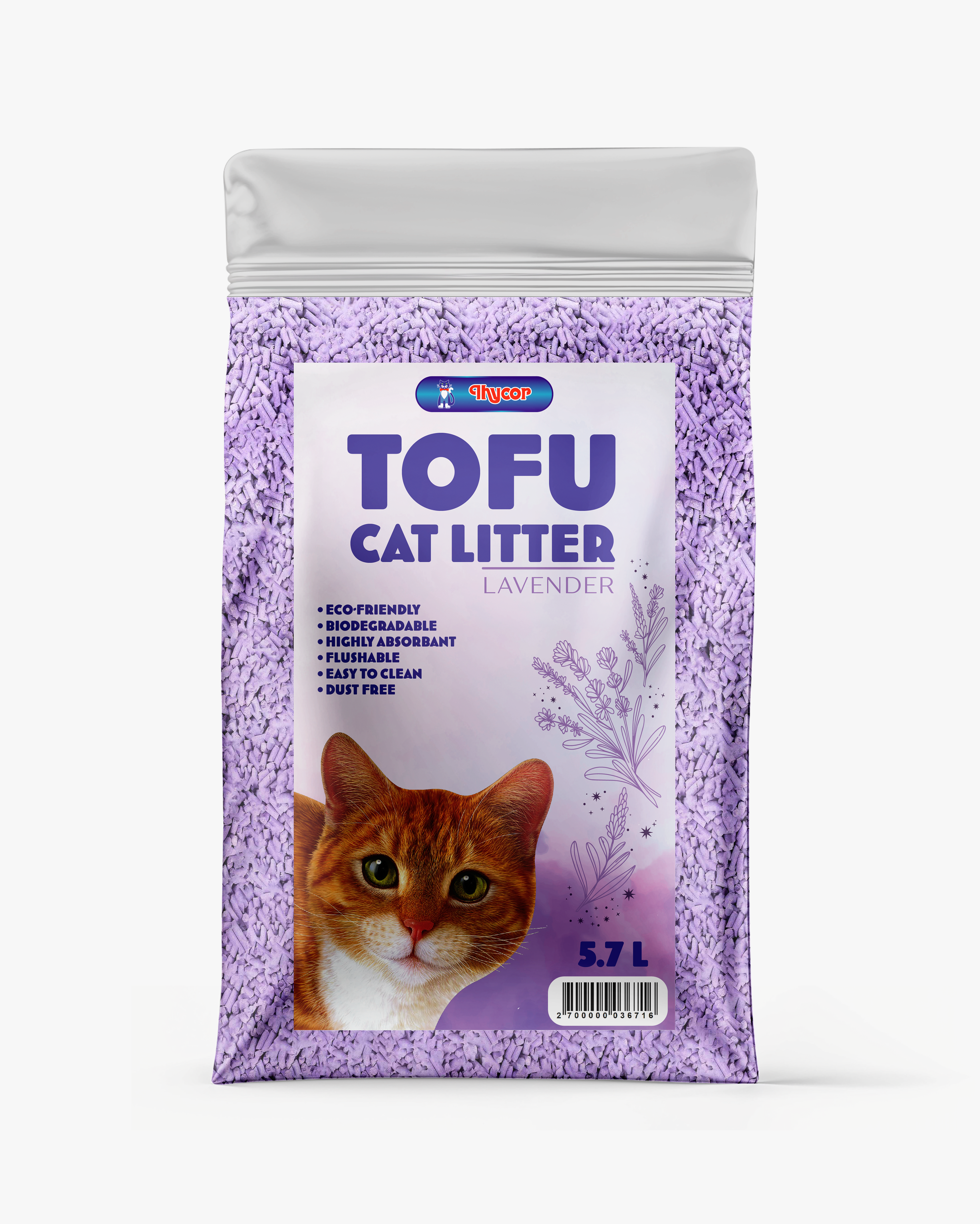 Weego Cat Litter Lavendel Tofu, 6 L, 5 Stuk Weego Cat Litter Lavendel Tofu, 6 L, 5 Stuk
