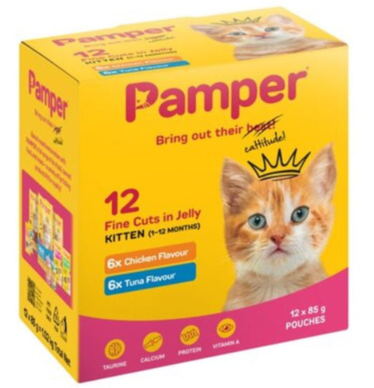 Pamper Kitten Jelly Favourite Multi Pack 12x85g