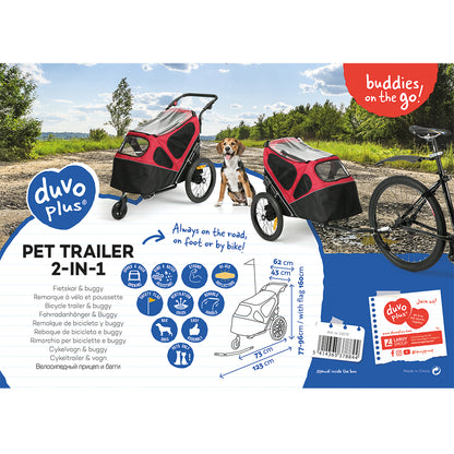 Duvo Pet Trailer 2 in 1