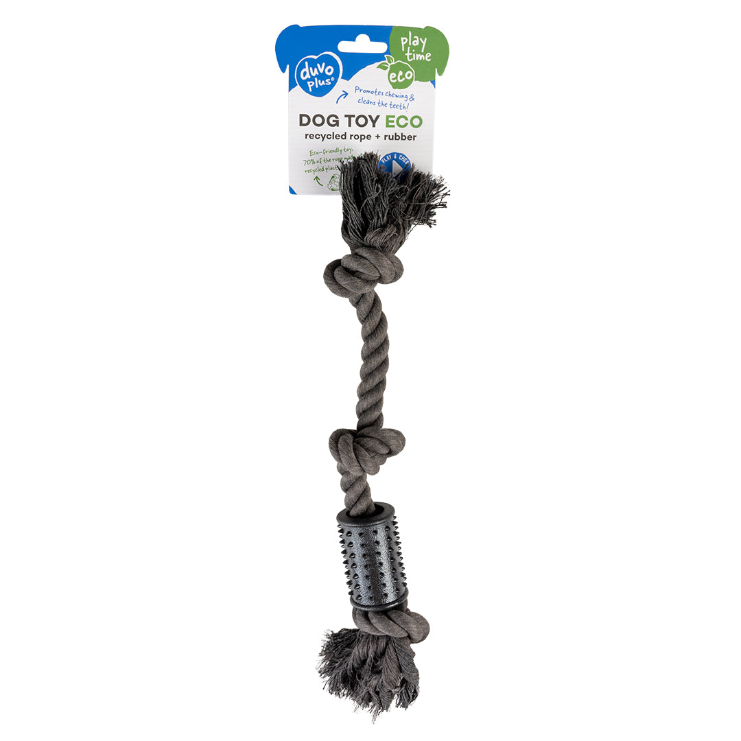Duvo Dog Toy Eco Rope 3 Knots & Rubber Spike