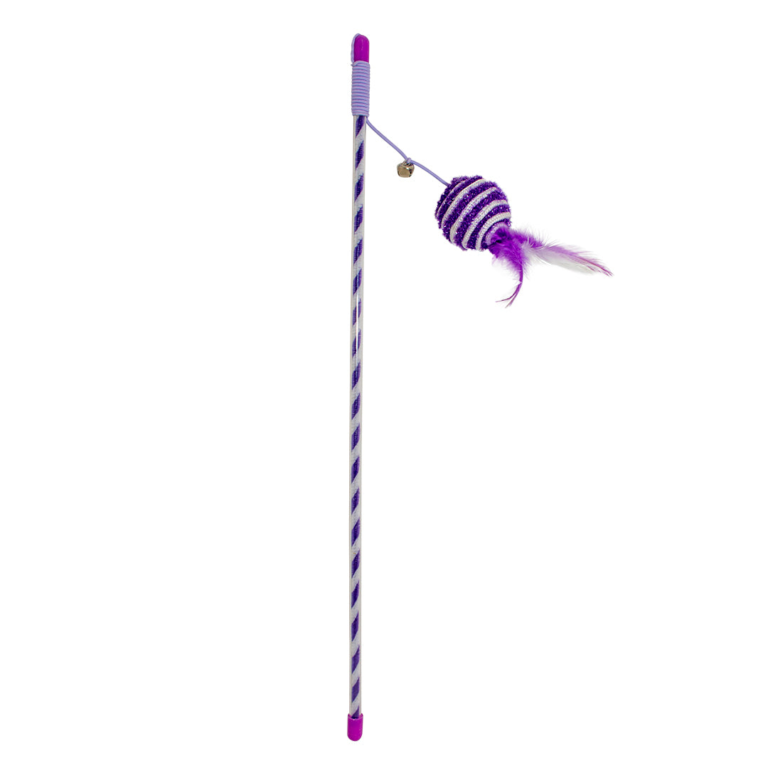 Duvo Cat Toy Play Rod Glitter Ball